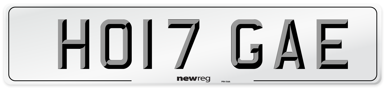 HO17 GAE Number Plate from New Reg